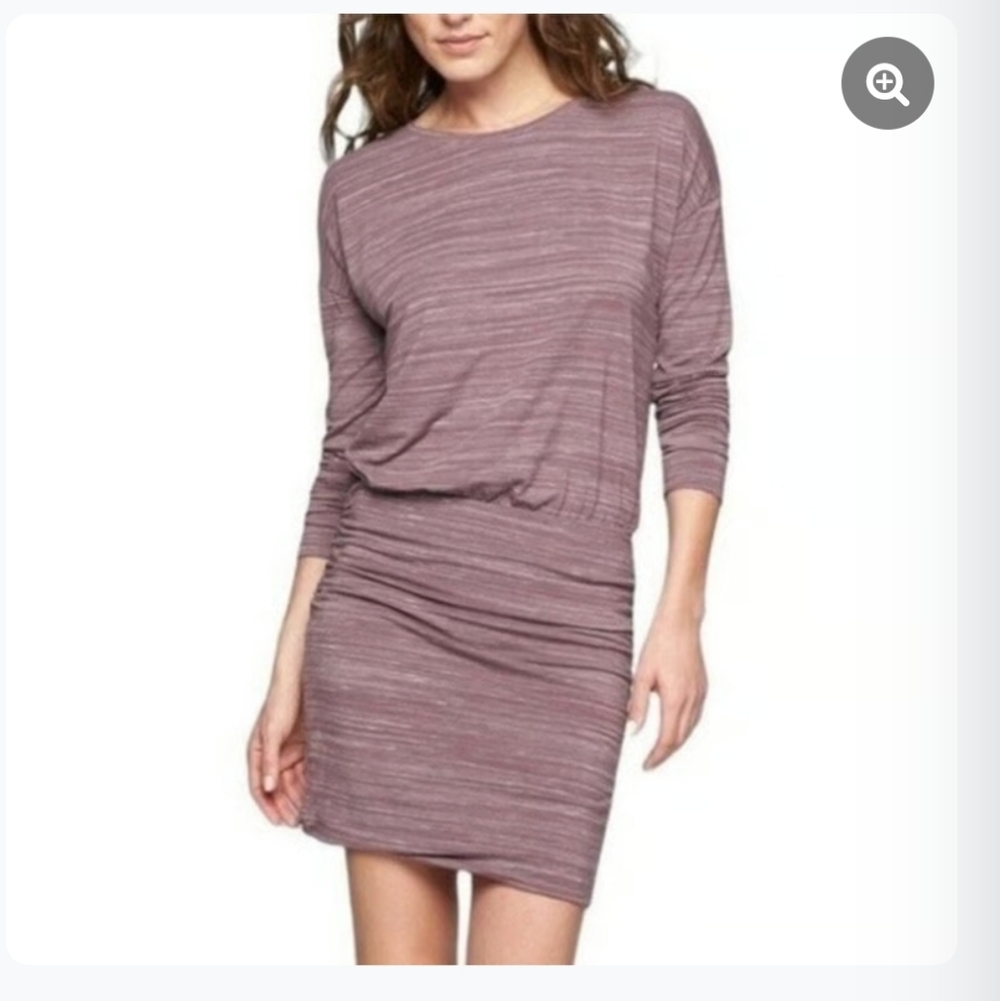 Athleta Mauve Heather Long-Sleeve Ponte Dress